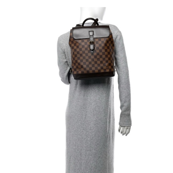 LOUIS VUITTON Damier Ebene Soho Backpack Pre-Loved Excellent Condition - Picture 3 of 17